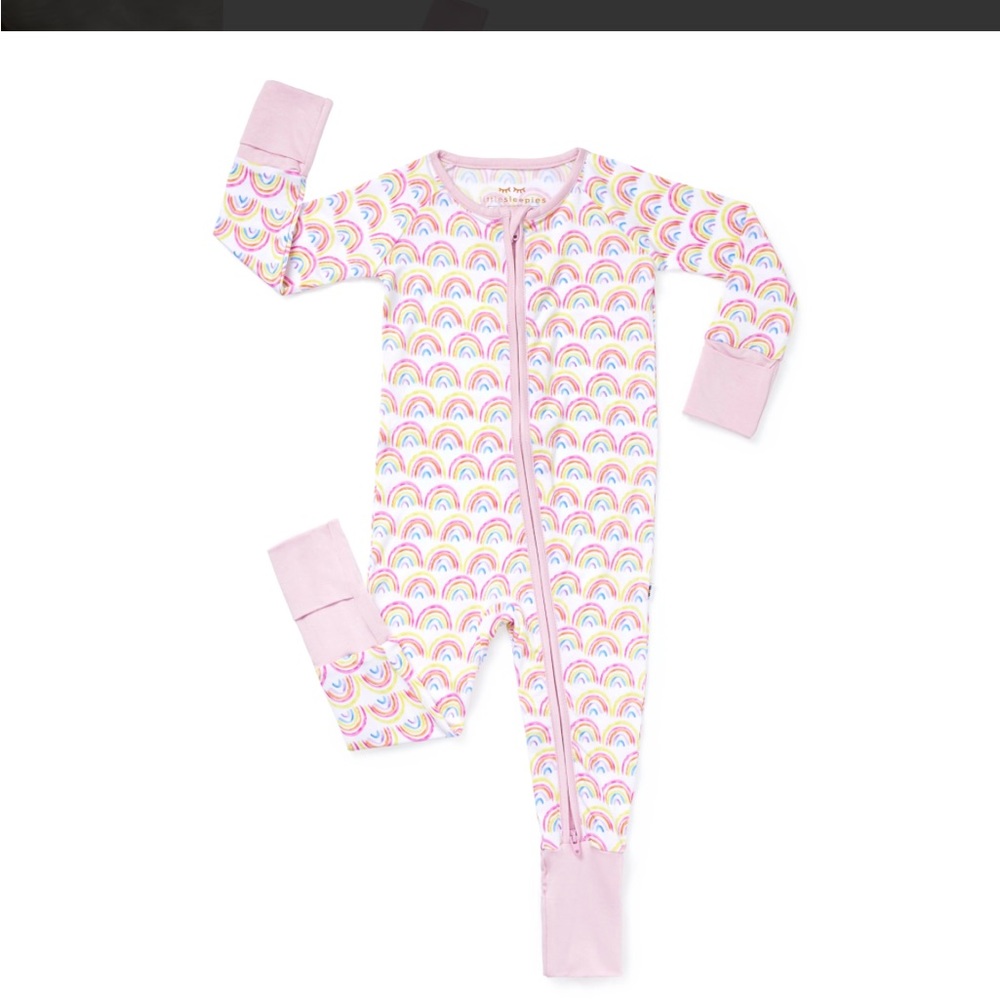 Little Sleepies pastel rainbow zippy sleeper